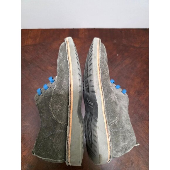 Florsheim Boys Gray Suede Granp Core Dressing Shoes With Blue Laces Size 1 - Picture 7 of 10